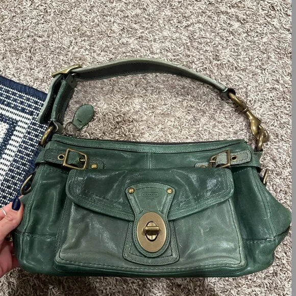 Vintage Coach Green Purse - Picture 4 of 5